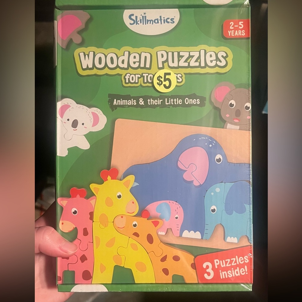 Skillmatics Wooden Puzzles for Toddlers Animals & their Little Ones
